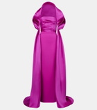 Solace London Vera caped satin gown