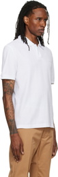 BOSS White Embroidered-Logo Polo