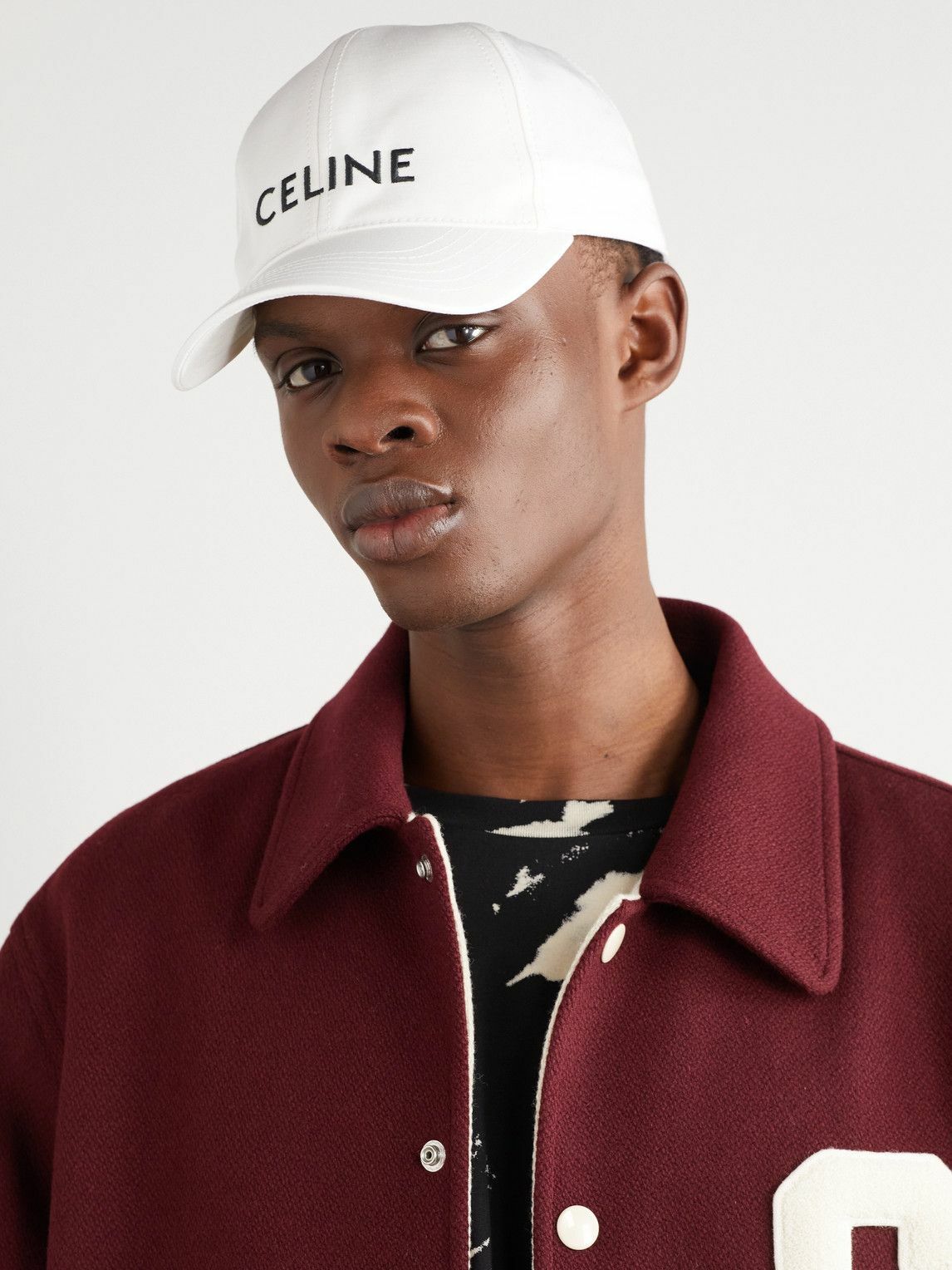 CELINE - Logo-Embroidered Cotton-Gabardine Baseball Cap - White