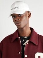 CELINE - Logo-Embroidered Cotton-Gabardine Baseball Cap - White