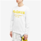 Alexander McQueen Men's Graffiti Logo Crew Sweat in White/Yellow