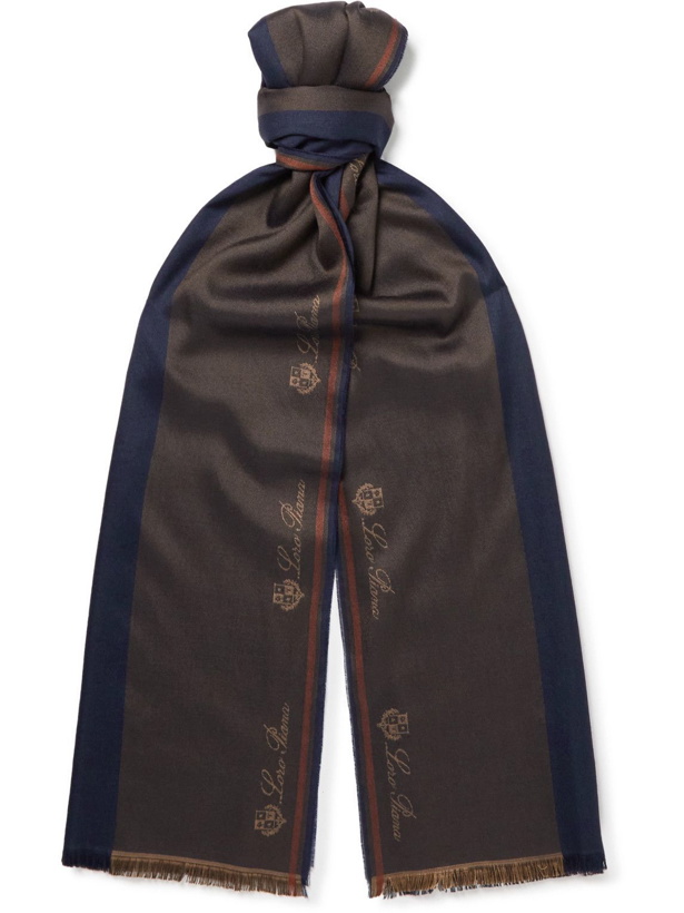 Photo: Loro Piana - Fringed Striped Cashmere and Silk-Blend Scarf