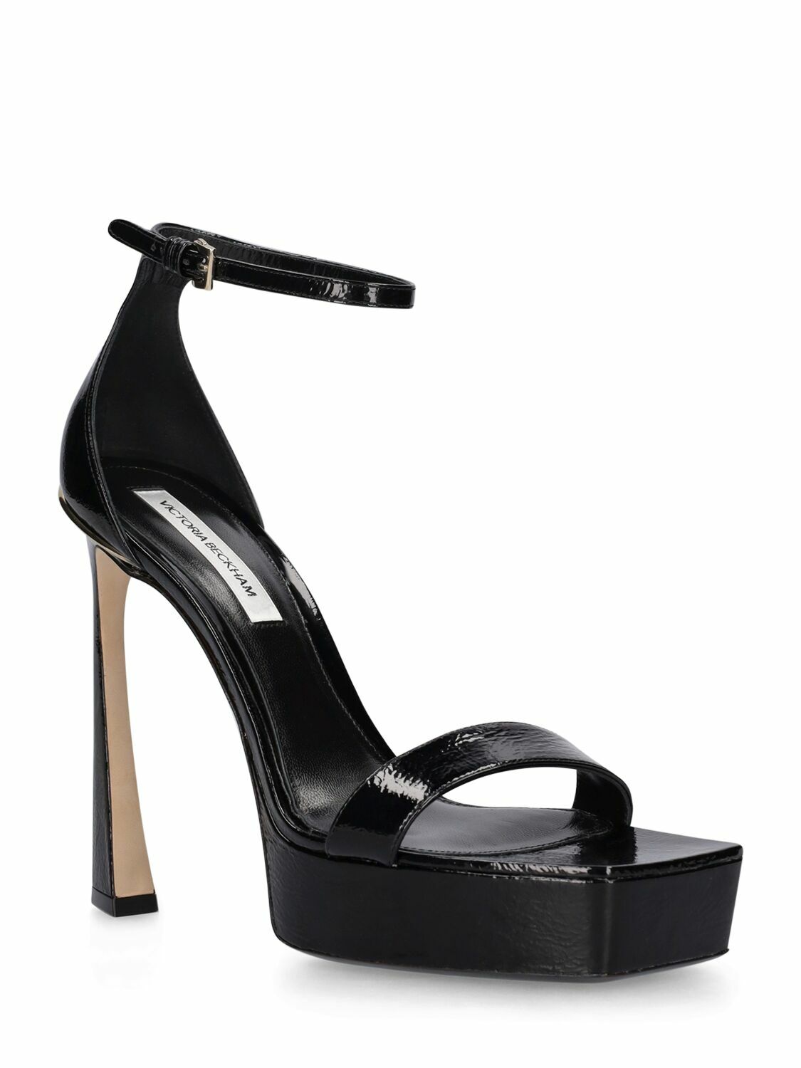 VICTORIA BECKHAM - 135mm Metallic Leather Platform Sandals Victoria Beckham