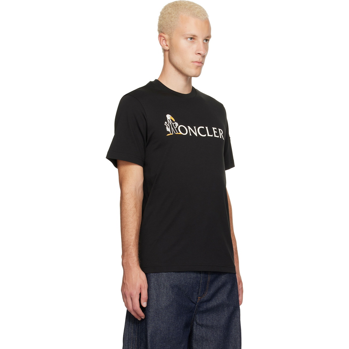 Moncler Black Mon Duck Logo Cotton T-shirt