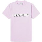 Vetements Women's Bubble Gum Logo Fitted T-Shirt in Bubble Gum Pink