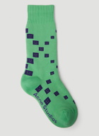 Acne Studios - Face Jacquard Socks in Green