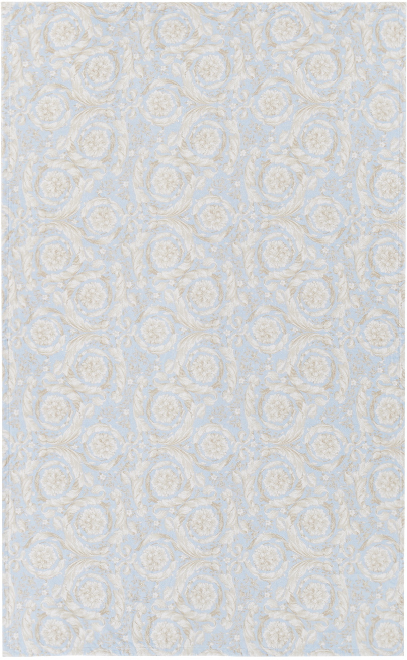 Versace Blue & Beige Barocco Floor Basket Towel Set, 5 pcs