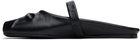 Marni Black Nappa Leather Little Bow Sabot Slippers