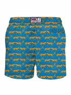 MC2 Saint Barth Man Light Fabric Swim Shorts With Wild Cat Print