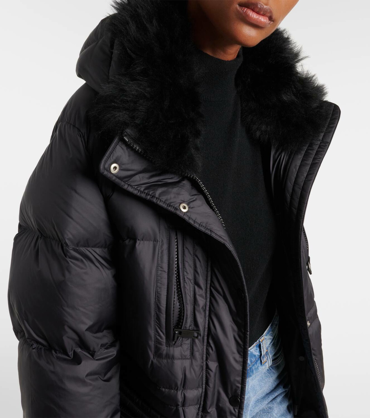 【Yves Salomon】 Shearling-trimmedダウンジャケット Yves Salomon Shearling-trimmed down jacket Yves Salomon