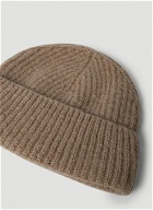 Ribbed Beanie Hat in Beige