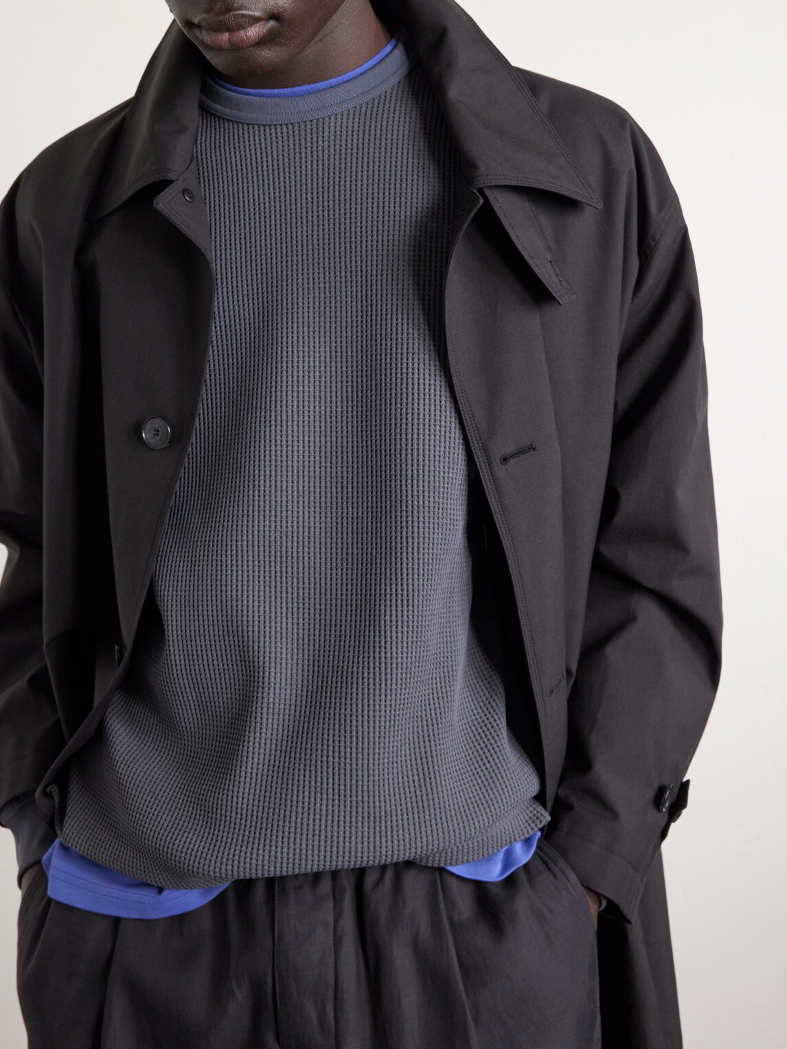 WTAPS - Logo-Detailed Waffle-Knit T-Shirt - Gray