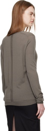 Rick Owens Gray Temple V Neck Pull Sweater