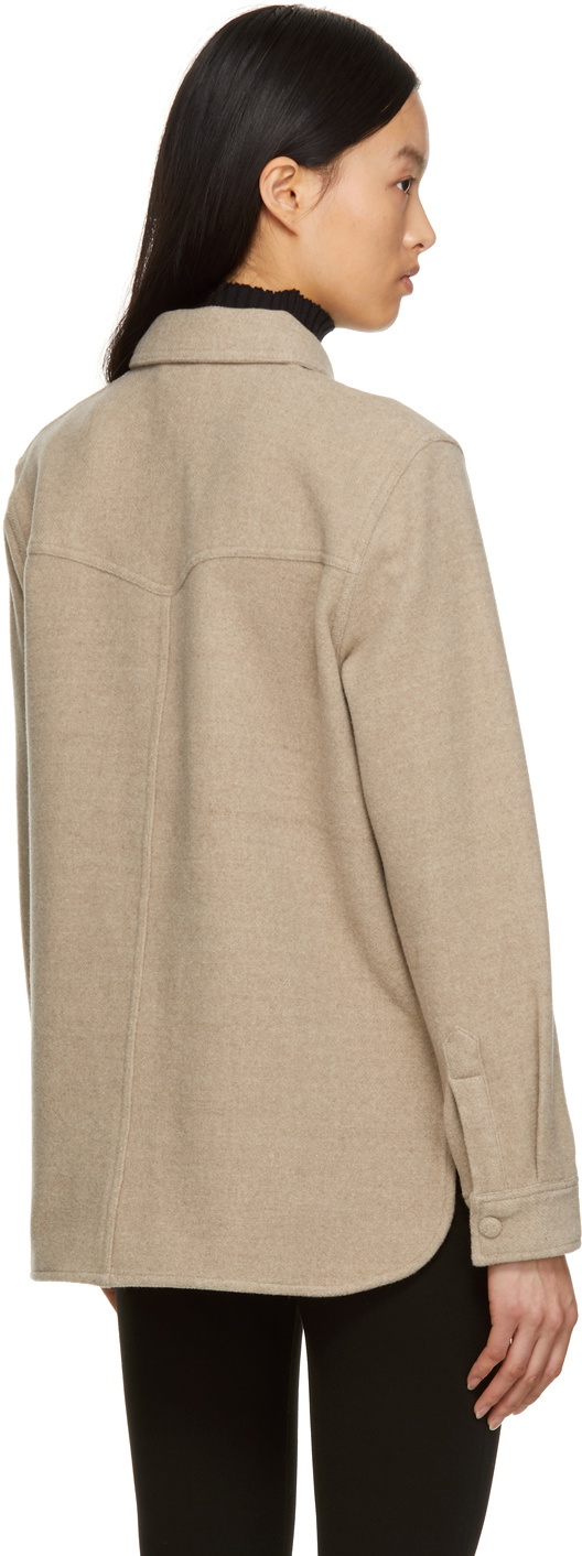 ANINE BING Beige Wool Luke Shirt ANINE BING