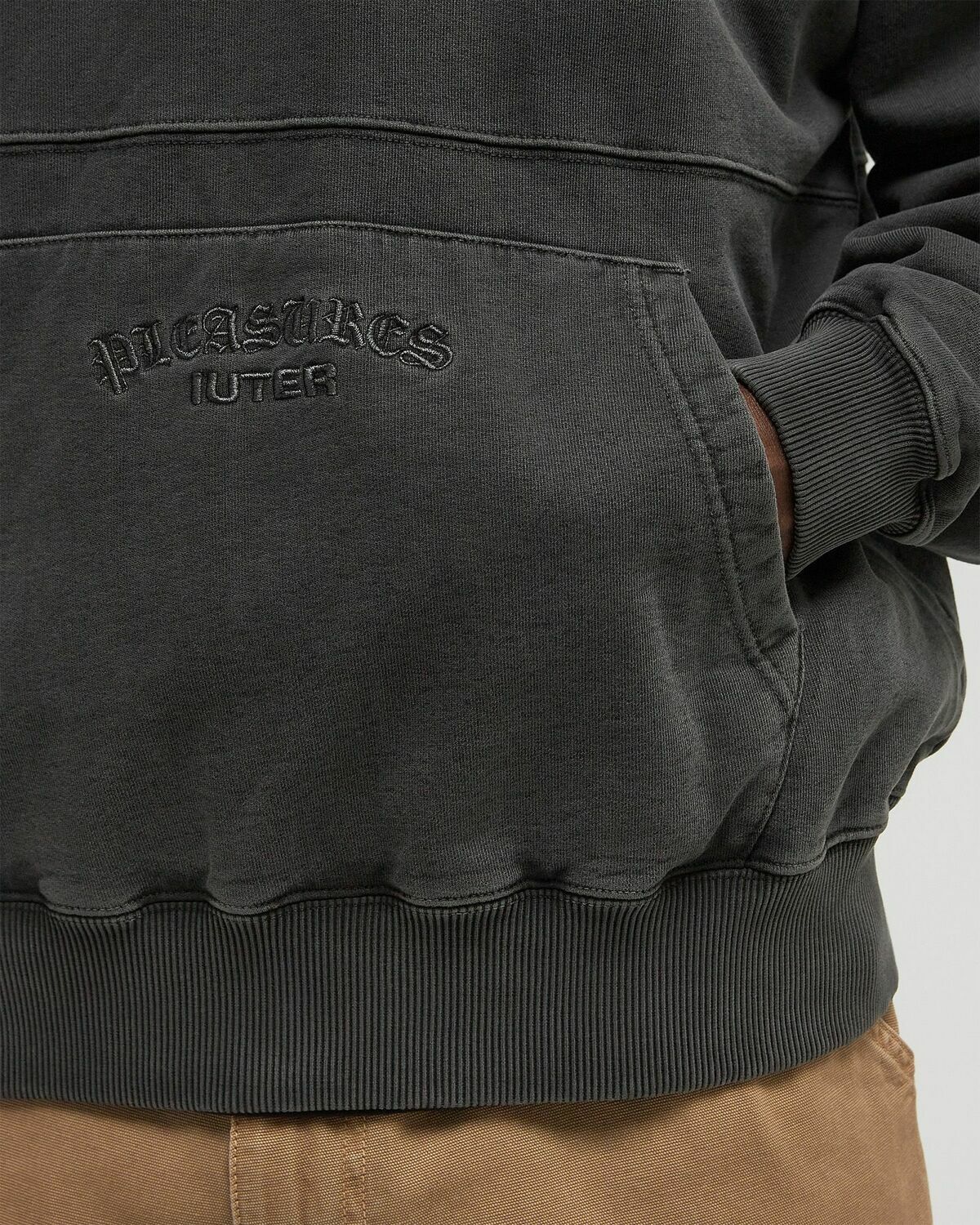 Pleasures X Iuter MARCO HOODIE Grey Mens Hoody