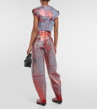 Ganni - Metallic barrel-leg jeans