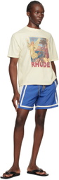 Rhude Blue & Off-White Moonlight Shorts