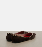 Valentino Garavani Rockstud suede ballet flats