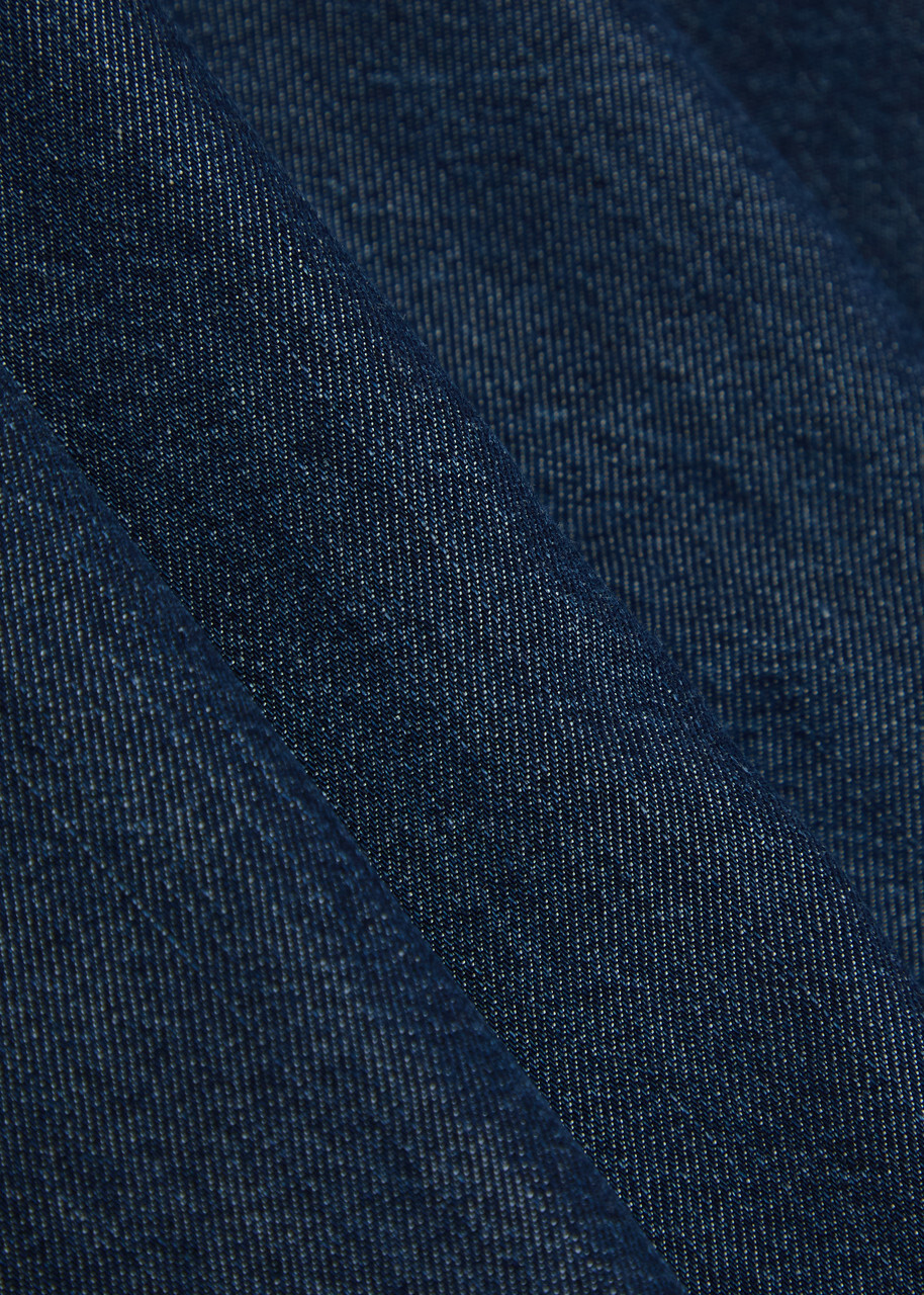 Good American Halterneck Denim Mini Dress Navy