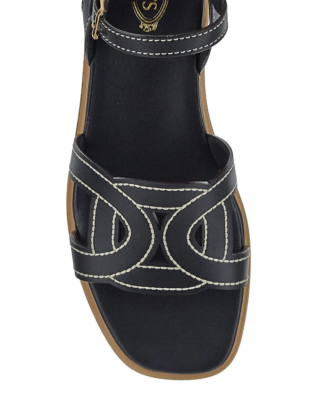 Flexi Women's Leather Sandals – Decorative Embellishment With Adjustable Ankle Strap, Black, Size 26.5 Cm - View #5