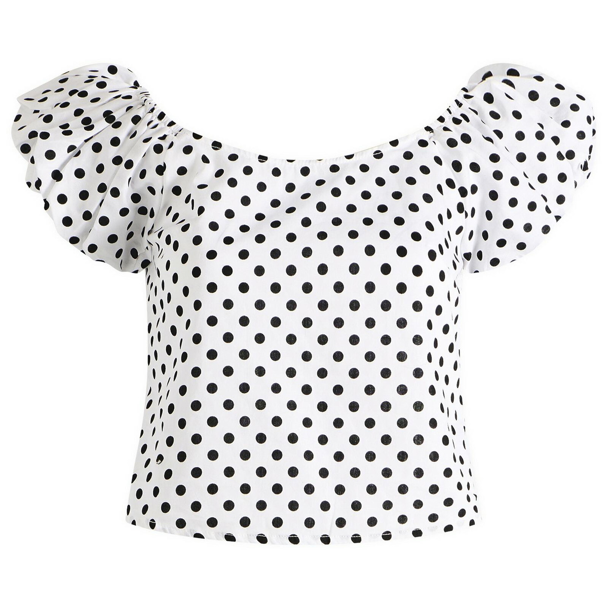 Many Many Clothes Women's The Lola Top in White Polka