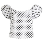 Many Many Clothes Women's The Lola Top in White Polka