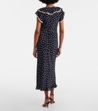 Rixo Bethea polka-dot crêpe de chine midi dress