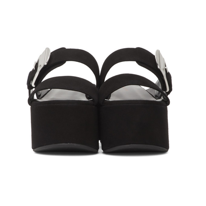 Simon Miller Black Suede Coaster Platform Sandals Simon Miller