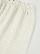 FEAR OF GOD ESSENTIALS - Tapered Logo-Flocked Cotton-Blend Jersey Sweatpants - Neutrals