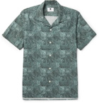 NN07 - Miyagi Camp-Collar Printed Cotton Shirt - Men - Green