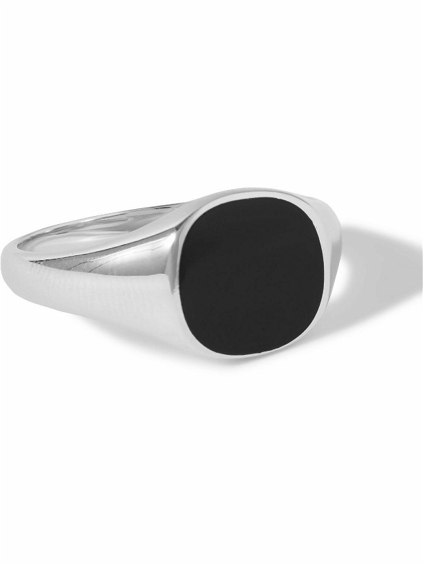 Photo: Miansai - Olympus Silver and Enamel Signet Ring - Silver