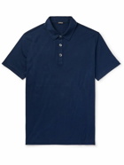 Kiton - Cotton and Cashmere-Blend Jersey Polo Shirt - Blue