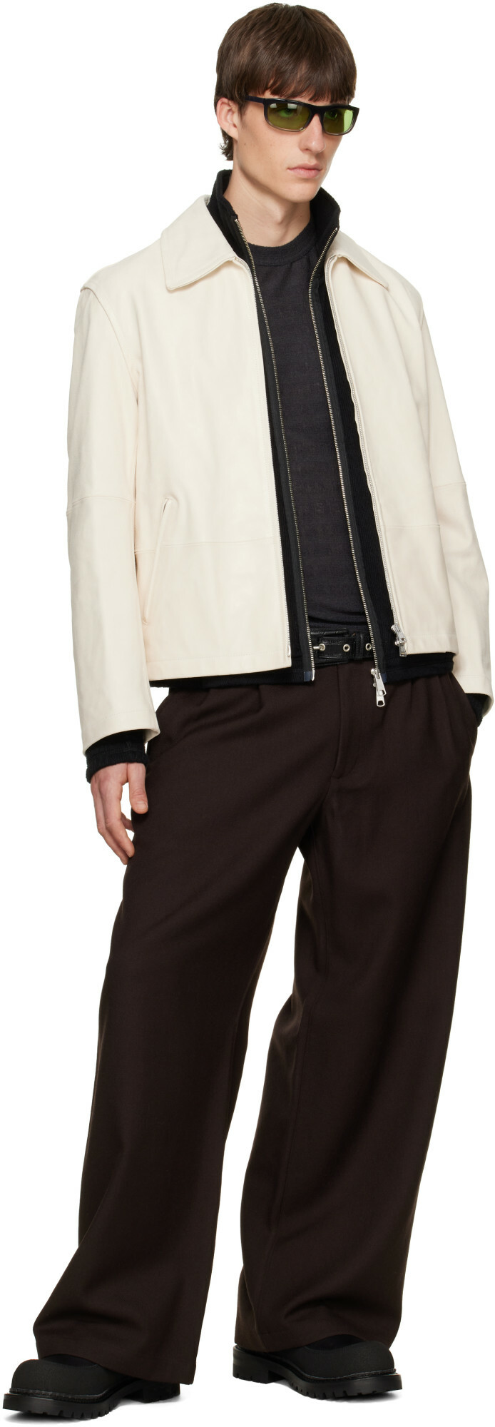 OUR LEGACY Off-White Rework Leather Jacket