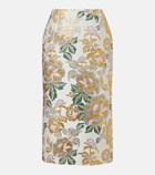 Carolina Herrera Floral jacquard midi skirt