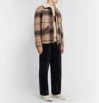 NN07 - Louis Faux Shearling-Trimmed Checked Wool-Blend Jacket - Brown