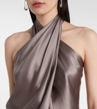 The Sei Draped halterneck silk charmeuse top