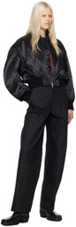 Alexander Wang Black Slanted Bomber Jacket