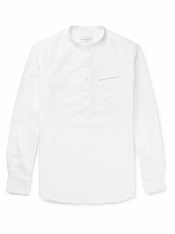 Photo: Officine Générale - Auguste Grandad-Collar Cotton Oxford Shirt - White