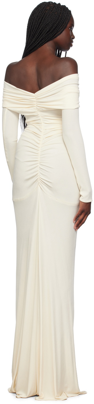 Atlein SSENSE Exclusive Off-White Ruched Maxi Dress