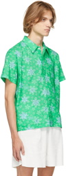 ERL Green Floral Short Sleeve Shirt