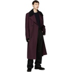Paul Smith Burgundy Houndstooth Gents Overcoat