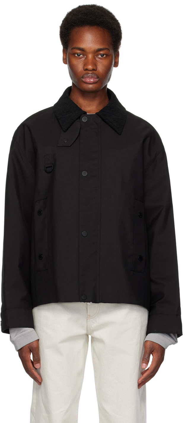 Solid Homme Black Spread Collar Jacket Solid Homme