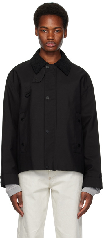 Photo: Solid Homme Black Spread Collar Jacket
