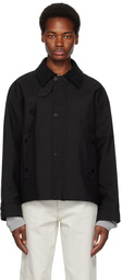 Solid Homme Black Spread Collar Jacket