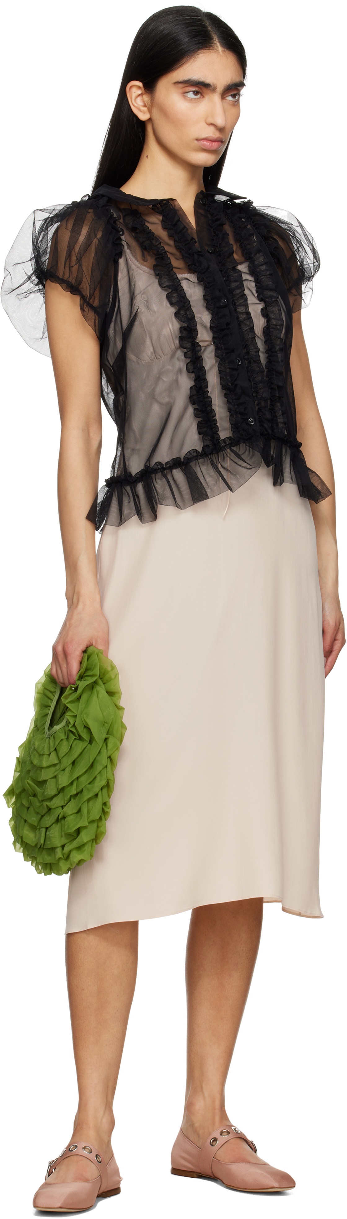 Sandy Liang Green Napa Bag