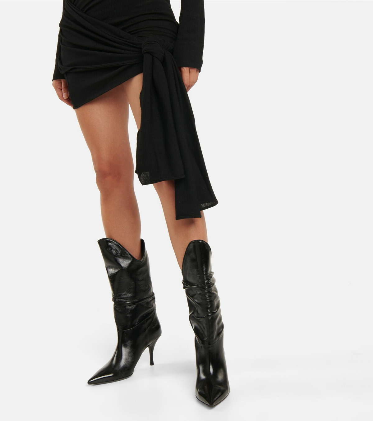 【The Attico】 Venus patentレザーブーツ Venus patent leather boots in black - The Attico | Mytheresa