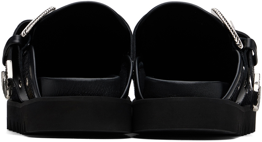Toga Virilis Black Eyelet Metal Sabot Slip-on Loafers Toga  display picture 1