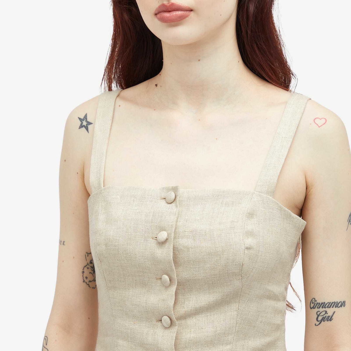 Faithfull The Brand Women's Corbiere Linen Vest in Oatmeal