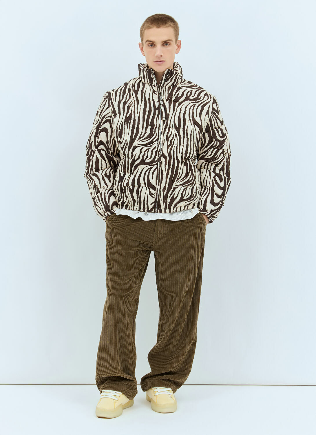 ERL Zebra Quilted Puffer Jacket