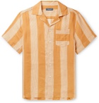 Frescobol Carioca - Camp-Collar Striped Linen Shirt - Yellow